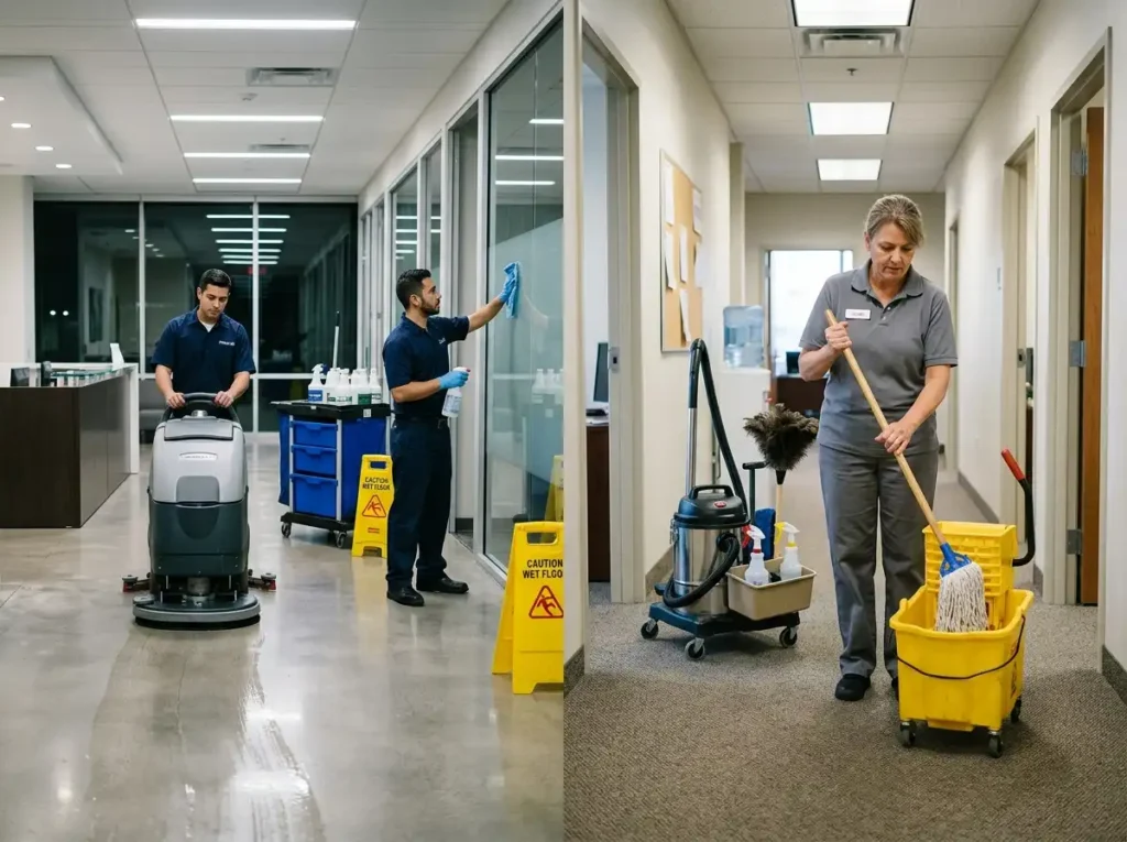 commercial cleaning vs in-house cleaning
